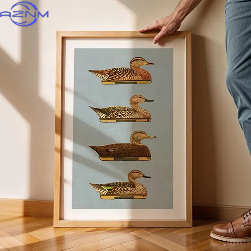 Outdoor Hunting Paintings - Retro Duck Prints Outdoors Art Duck