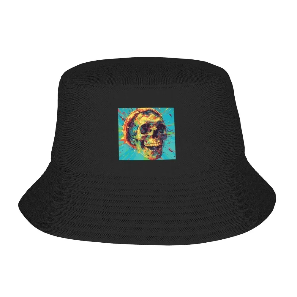 Outdoor Hunting Paintings - Skull Painting Design Bucket Hat Summer
