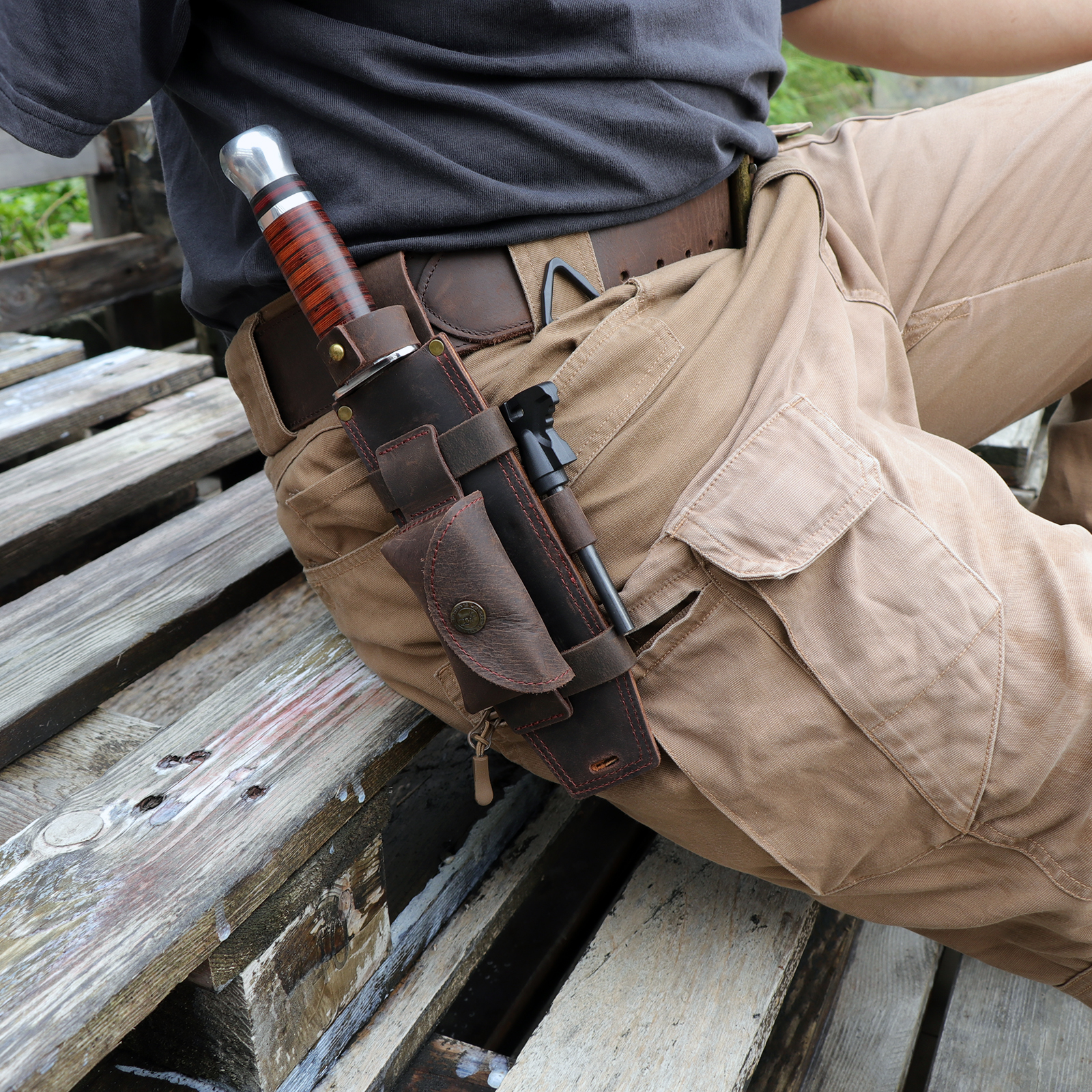 Tourbon Camping Leather thKnif – Knife Hunting Fixed Blade recenzja i cena