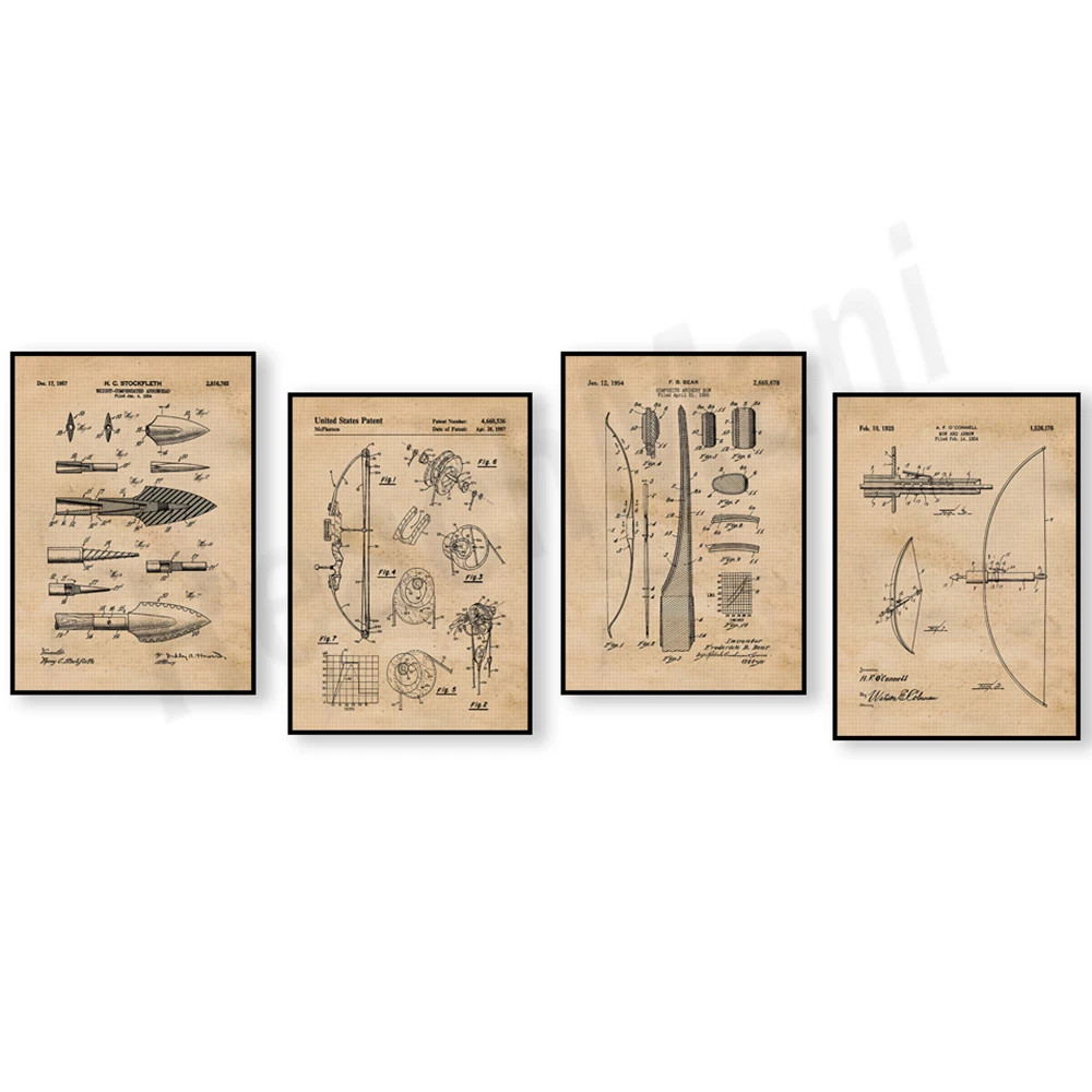 Vintage bow and arrow patent p – Outdoor Hunting Paintings recenzja i cena