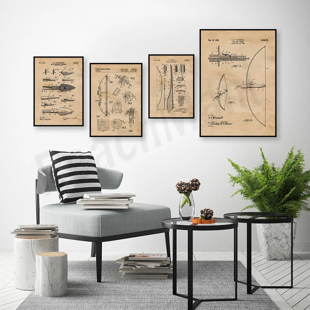 Vintage bow and arrow patent p – Outdoor Hunting Paintings recenzja i cena