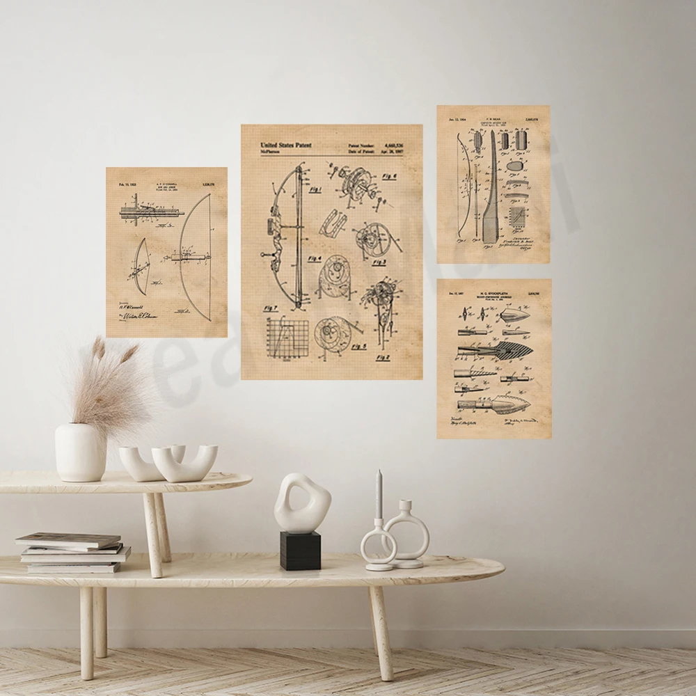 Vintage bow and arrow patent p – Outdoor Hunting Paintings recenzja i cena