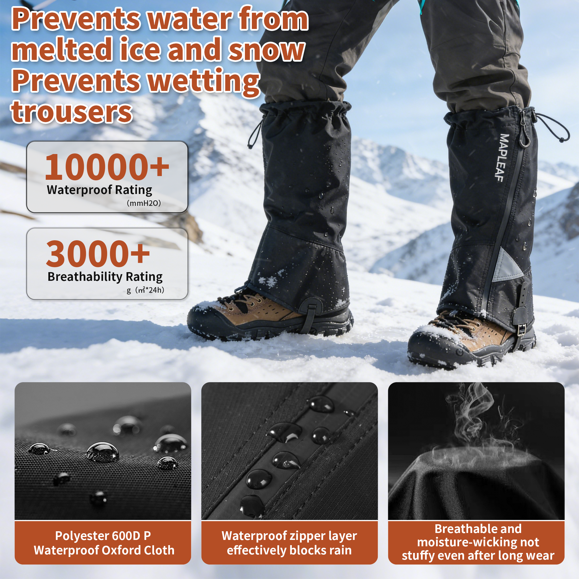 MAPLEAF Waterproof Leg Gaiters – Outdoor Hunting And Fishing recenzja i cena