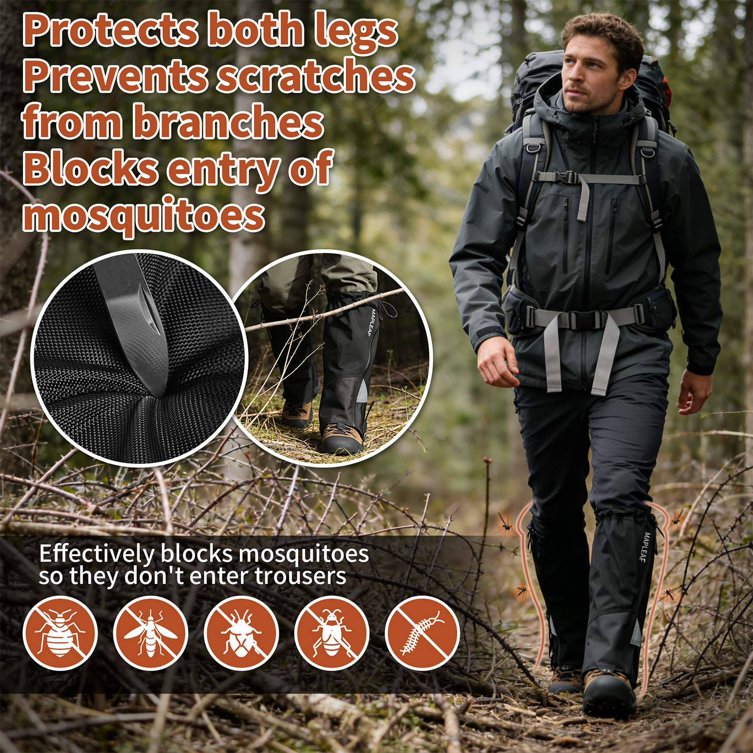 MAPLEAF Waterproof Leg Gaiters – Outdoor Hunting And Fishing recenzja i cena