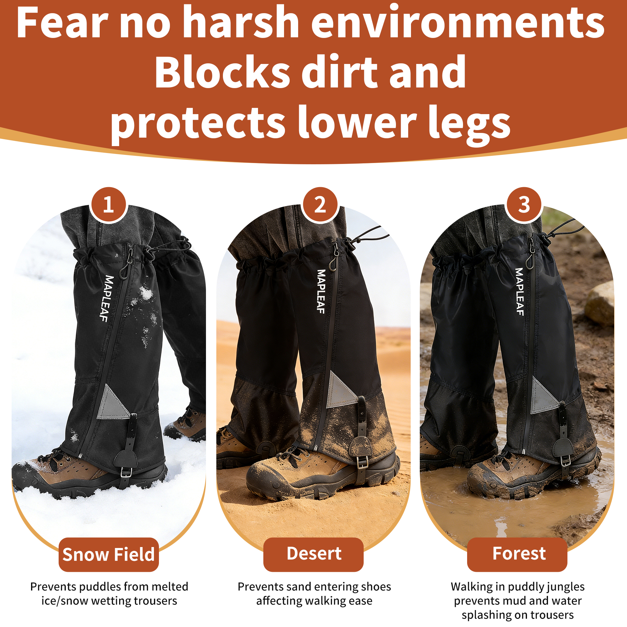 MAPLEAF Waterproof Leg Gaiters – Outdoor Hunting And Fishing recenzja i cena