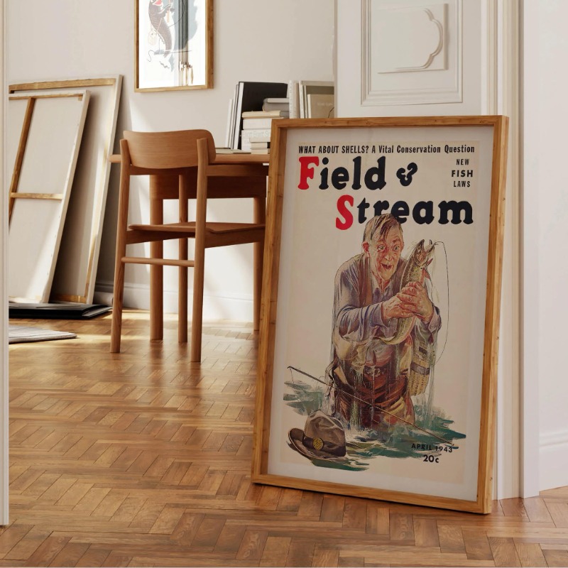 Vintage Fly Fishing Canvas Pri – Outdoor Hunting Paintings recenzja i cena