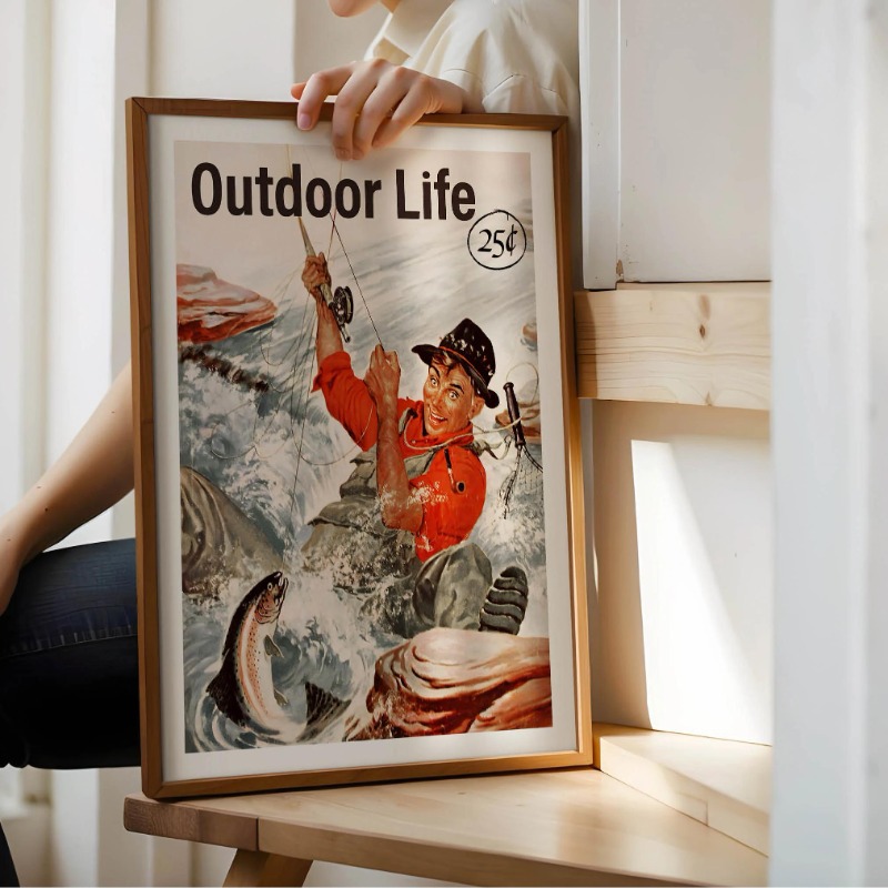 Vintage Fly Fishing Canvas Pri – Outdoor Hunting Paintings recenzja i cena
