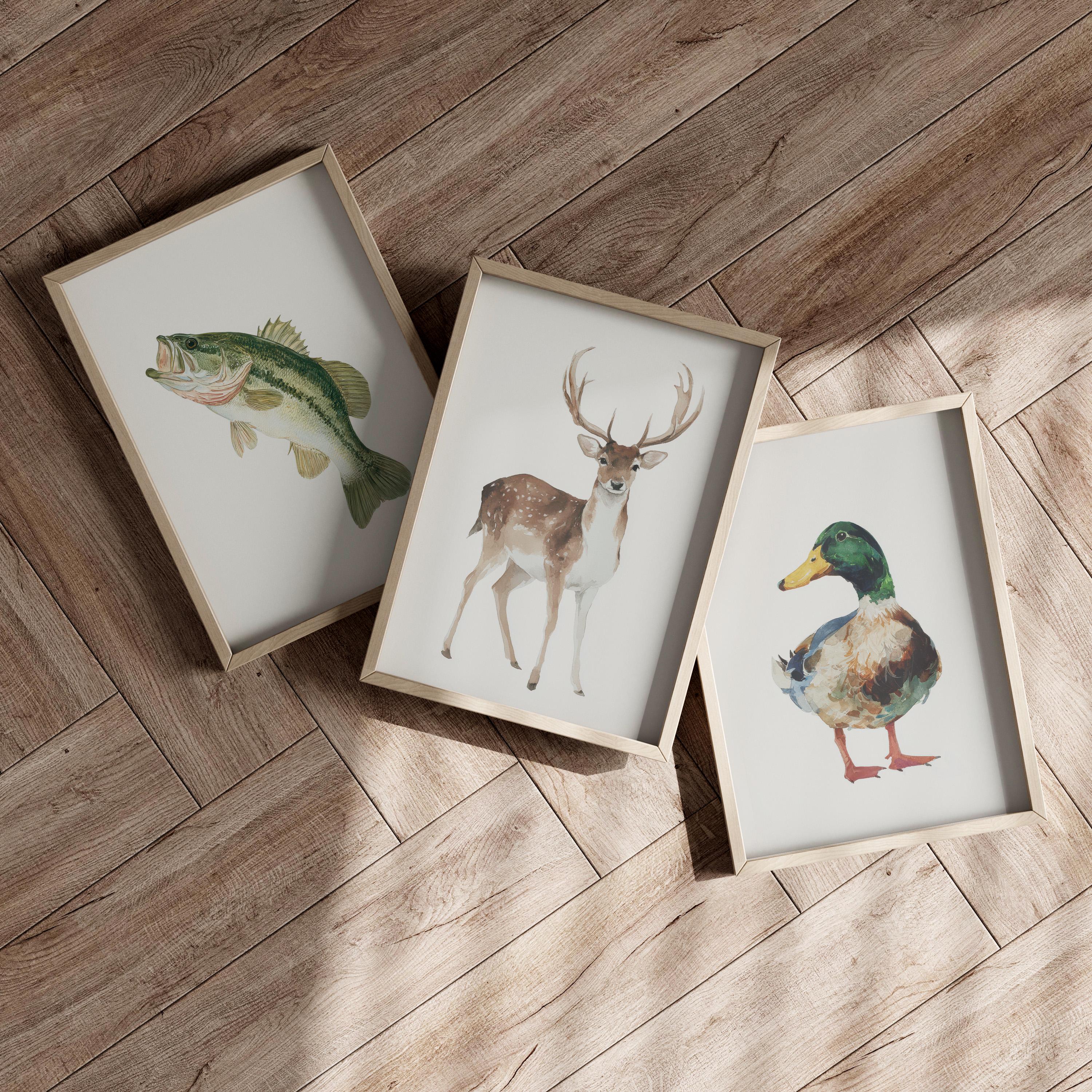 3pcs/Set frameless,Watercolor  – Outdoor Hunting Paintings recenzja i cena
