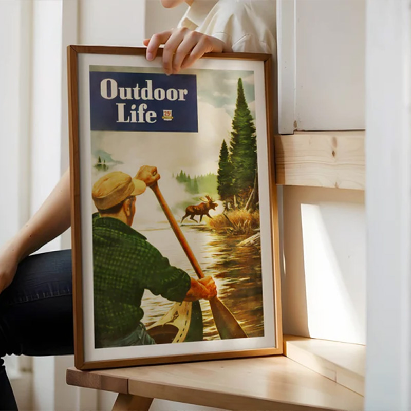 Vintage Colorful Fishing Poste – Outdoor Hunting Paintings recenzja i cena