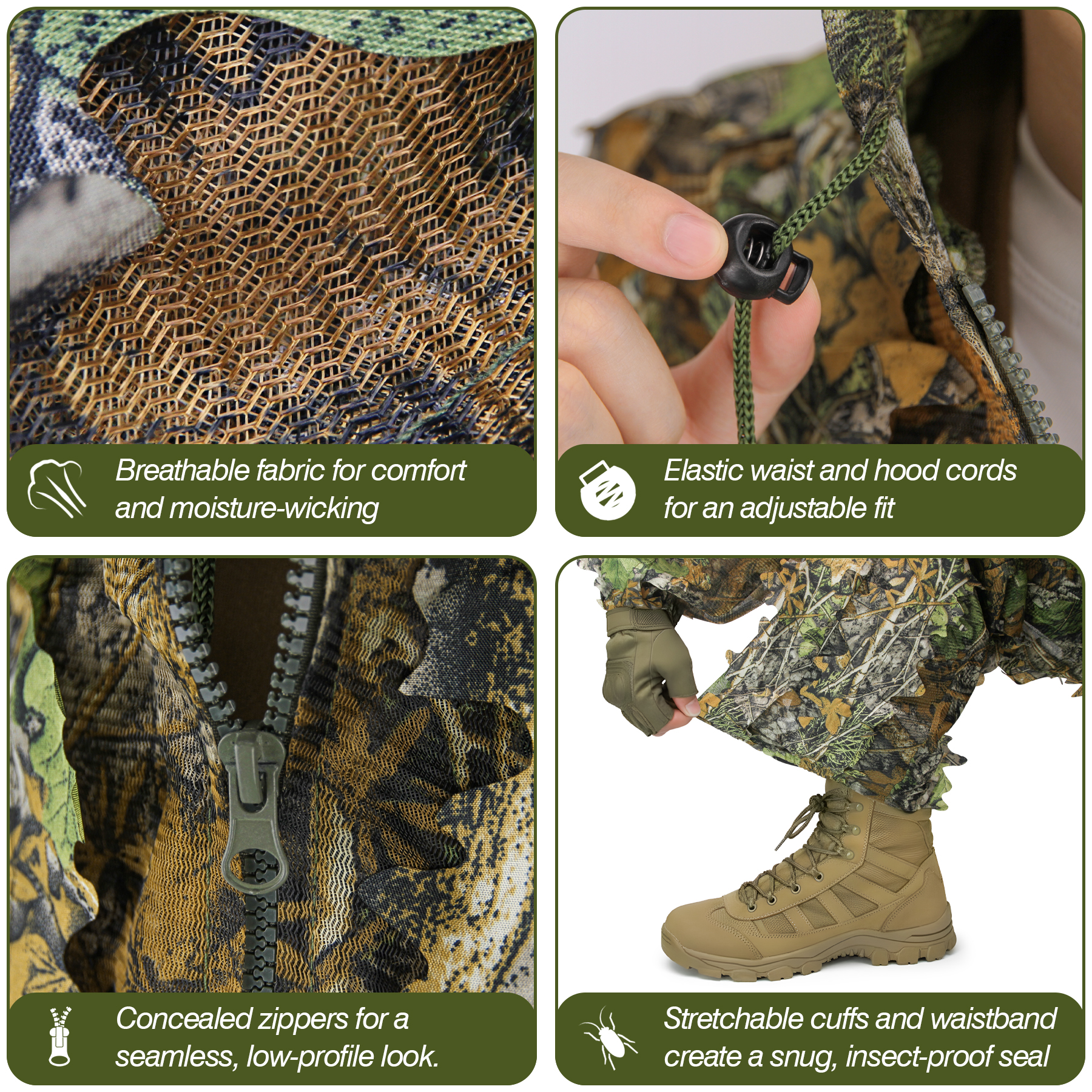 3D Camo Leaf Ghillie Suit Brea – Hunting Outdoor Watch recenzja i cena