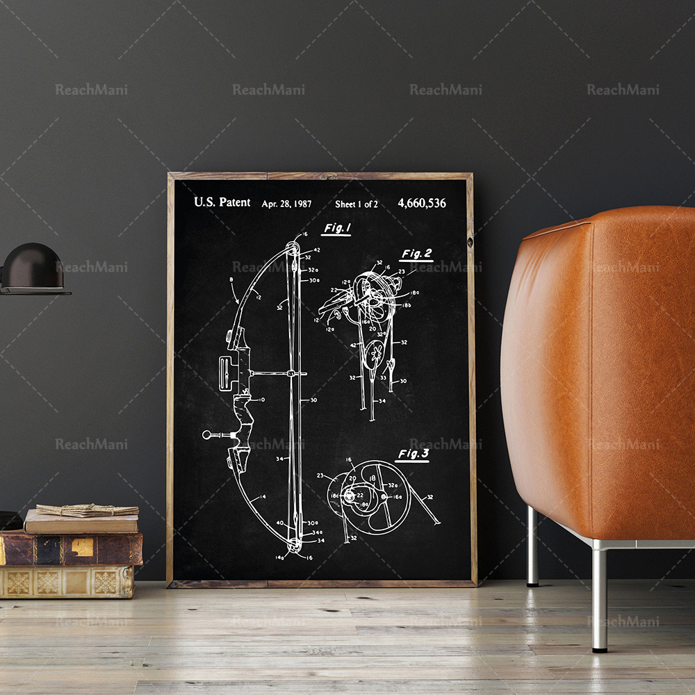 Archery Patent Set Of 3, Bow P – Outdoor Hunting Paintings recenzja i cena